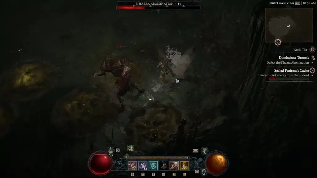 Players exploring the dopamine tunnels in Diablo 4, focusing on the beginning part filled with monsters for a colossal amount of XP