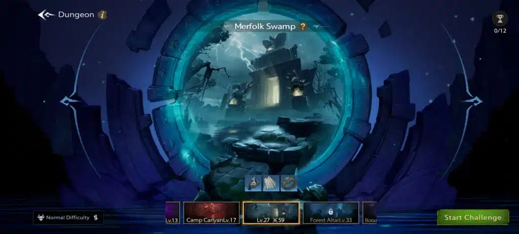 Merfolk Swamp Dungeon in Tarisland, showcasing the game's engaging design and challenges