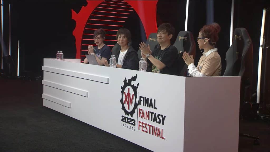 Team members hinting at the upcoming story for Final Fantasy 14 during Fan Festival 2023